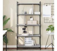 Vidaxl Bibliothèque 5 Niveaux Sonoma Gris 76x32x158 Cm Gris