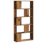 vidaXL Bibliothèque 5 niveaux – Bois d'ingénierie, vieux bois – Marron