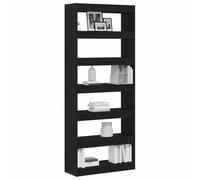 vidaXL Bibliothèque 6 Niveaux 80 x 30 x 198 cm Bois d'ingénierie | Des lignes simples avec une finition en chêne noir qui s'intègrent dans tous les styles,