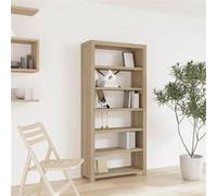 Bibliothèque 6 Niveaux Etagère à Livres Meuble de Rangement Salle de Séjour Maison Intérieur 80x30x170 cm Bois Solide d'Acacia