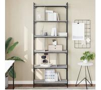 Vidaxl Bibliothèque 6niveaux Sonoma Gris 76x32x192cm Bois D'ingénierie Gris