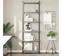 Vidaxl Bibliothèque 6niveaux Sonoma Gris 60x30x188cm Bois D'ingénierie Gris