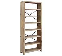 vidaXL Bibliothèque 7 Niveaux Étagère à Livres Meuble de Rangement Salle de Séjour Maison Intérieur 80x30x200 cm Bois Solide d'Acacia