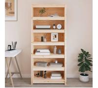 Vidaxl Bibliothèque 80x35x183 Cm Bois De Pin Massif Marron