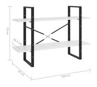 vidaXL Bibliothèque à 2 niveaux blanc 100x30x70 cm bois d'ingénierie