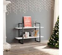 vidaXL Bibliothèque à 2 niveaux blanc 100x30x70 cm bois d'ingénierie806467 Blanc G