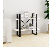 Vidaxl Bibliothèque À 2 Niveaux Blanc 80x30x70 Cm Bois D'ingénierie Blanc