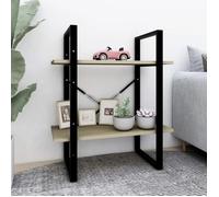 Vidaxl Bibliothèque À 2 Niveaux Chêne Sonoma 60x30x70 Cm Aggloméré Multicolore