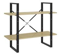 vidaXL Bibliothèque à 2 Niveaux, Étagère à Livres avec Rangement, Meuble à Livres Salon Salle de Séjour, Moderne, Chêne Sonoma Bois d'Ingénierie