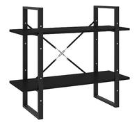 Vidaxl Bibliothèque À 2 Niveaux Noir 80x30x70 Cm Bois D'ingénierie Noir