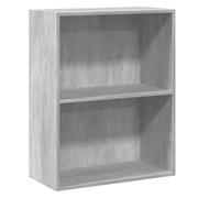 vidaXL Bibliothèque à 2 niveaux – 2 étagères gris béton 60x30x76,5 cm aggloméré