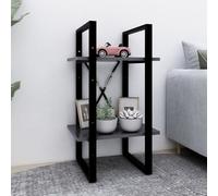 vidaXL Bibliothèque à 2 niveaux gris 40x30x70 cm bois d'ingénierie806409 Gris G