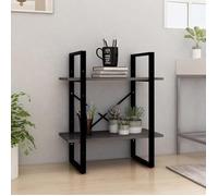 vidaXL Bibliothèque à 2 niveaux Gris 60x30x70 cm Bois de pin massif