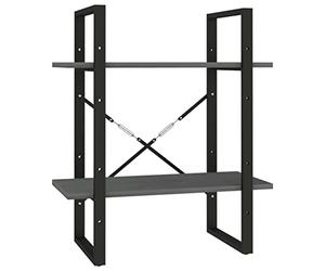 vidaXL Bibliothèque à 2 Niveaux Gris 60x30x70 cm Bois de pin Massif
