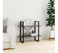 vidaXL Bibliothèque à 2 niveaux Gris 80x30x70 cm Bois de pin massif