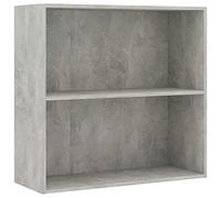 vidaXL Bibliothèque à 2 Niveaux Gris béton Bois d'ingénierie