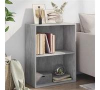 vidaXL Bibliothèque à 2 niveaux – 2 étagères gris béton 60x30x76,5 cm aggloméré