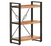 Vidaxl Bibliothèque À 3 Niveaux 60x30x80 Cm Bois D'acacia Massif Marron