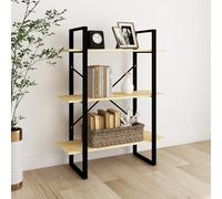 Vidaxl Bibliothèque À 3 Niveaux 80x30x105 Cm Bois De Pin Massif Marron