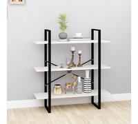 Vidaxl Bibliothèque À 3 Niveaux Blanc 100x30x105 Cm Bois De Pin Massif Blanc