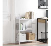 vidaXL Bibliothèque à 3 niveaux, Étagère scandinave en bois d'ingénierie, blanc