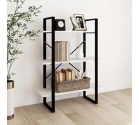 Vidaxl Bibliothèque À 3 Niveaux Blanc 80x30x105 Cm Bois De Pin Massif Blanc