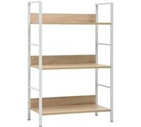 Étagère À Livres À 3 Niveaux, 1 Pièce, En Bois Contreplaqué De Chêne, Étagère De Rangement