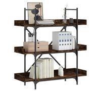 Vidaxl Bibliothèque À 3 Niveaux Chêne Fumé 100x33x108,5 Cm Multicolore
