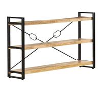 vidaXL Bibliothèque à 3 Niveaux Etagère à Livres Meuble de Rangement Armoire à Livres Bureau Intérieur 140x30x80 cm Bois de Manguier Massif