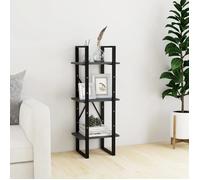 vidaXL Bibliothèque à 3 niveaux Gris 40x30x105 cm Bois de pin massif