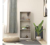 vidaXL Bibliothèque à 3 niveaux Gris béton 40x24x108 cm Aggloméré