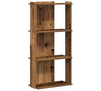 vidaXL Bibliothèque à 3 Niveaux Vieux Bois 60x30x120cm Bois ingénierie, étagère, étagère à Livres, étagère de Rangement, Armoire de Rangement
