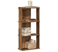 vidaXL Bibliothèque à 3 niveaux vieux bois 60x30x120cm bois ingénierie, étagère, étagère à livres, étagère de rangement, 860272