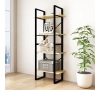 Vidaxl Bibliothèque À 4 Niveaux 60x30x140 Cm Bois De Pin Massif Marron