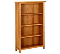 vidaXL Bois de Chêne Massif Bibliothèque à 4 Niveaux Etagère à Livres Meuble de Rangement Armoire à Livres Etagère sur Pied Intérieur 70x22x110 cm