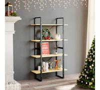 Vidaxl Bibliothèque À 4 Niveaux 80x30x140 Cm Bois De Pin Massif Marron