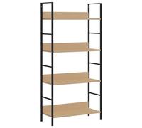 vidaXL Bibliothèque 4 niveaux – Étagère à livres industrielle en chêne bois d'ingénierie