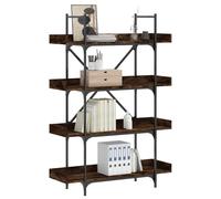 Vidaxl Bibliothèque À 4 Niveaux Chêne Fumé 100x33x145,5 Cm Multicolore