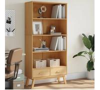 vidaXL Bibliothèque à 4 Niveaux, Étagère à Livres avec Pieds, Armoire à Livres avec Tiroirs Bureau Salon, Moderne, Marron 358612