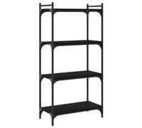 vidaXL Bibliothèque à 4 Niveaux, Étagère à Livres avec Pieds Réglables, Meuble à Livres avec Rangement Salon, Industriel, Noir Bois d'Ingénierie