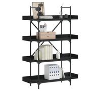 vidaXL Bibliothèque à 4 niveaux noir 100x33x145,5 cm bois d'ingénierie 837692