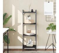 Vidaxl Bibliothèque À 4 Niveaux Noir 40x30x120 Cm Bois D'ingénierie Marron