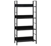 vidaXL Bibliothèque à 4 niveaux noir 60x27,6x124,5cm bois d'ingénierie