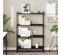 Vidaxl Bibliothèque À 4 Niveaux Noir 80x30x120 Cm Bois D'ingénierie Marron