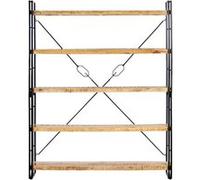 vidaXL Bibliothèque à 5 niveaux 140x30x180 cm Bois de manguier solide Brun G