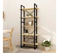 Vidaxl Bibliothèque À 5 Niveaux 80x30x175 Cm Bois De Pin Marron
