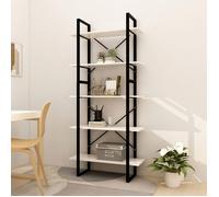 Vidaxl Bibliothèque À 5 Niveaux Blanc 80x30x175 Cm Bois De Pin Blanc