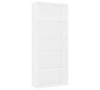 Bibliothèque - VIDAXL - 801026 - 5 étagères - Bois d'ingénierie - Blanc 80x30x189 cm