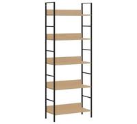 vidaXL Étagère 5 niveaux – cadre en acier, bois d'oak, compact 60x27,6x158,5 cm