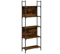 vidaXL Bibliothèque à 5 niveaux – Étagère à livres avec rangement, chêne fumé bois d'ingénierie